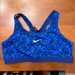 NEW Nike Blue Pixel Pattern Sports Bra, Size XL